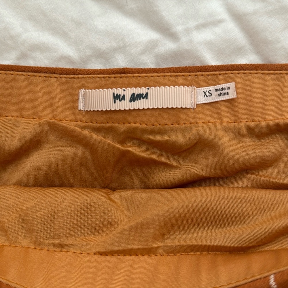 Mi Ami from Francesca's Kamila Size XS Burnt Orange Faux Suede Mini Skirt - Picture 2 of 7